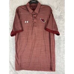 Under Armour Men's Polo Shirt Red Heatgear Golf Outdoor Size XL Logo On‎ Front